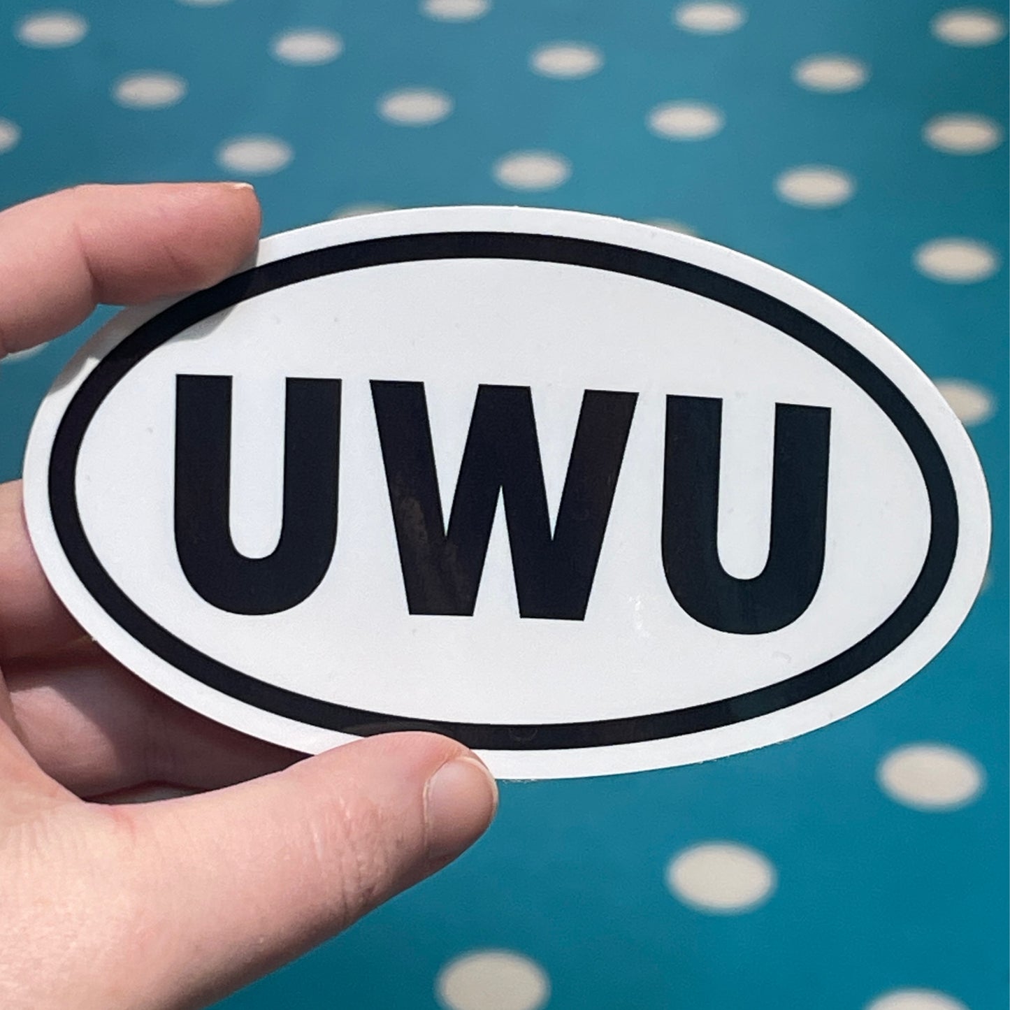 UWU Oval Vinyl Sticker