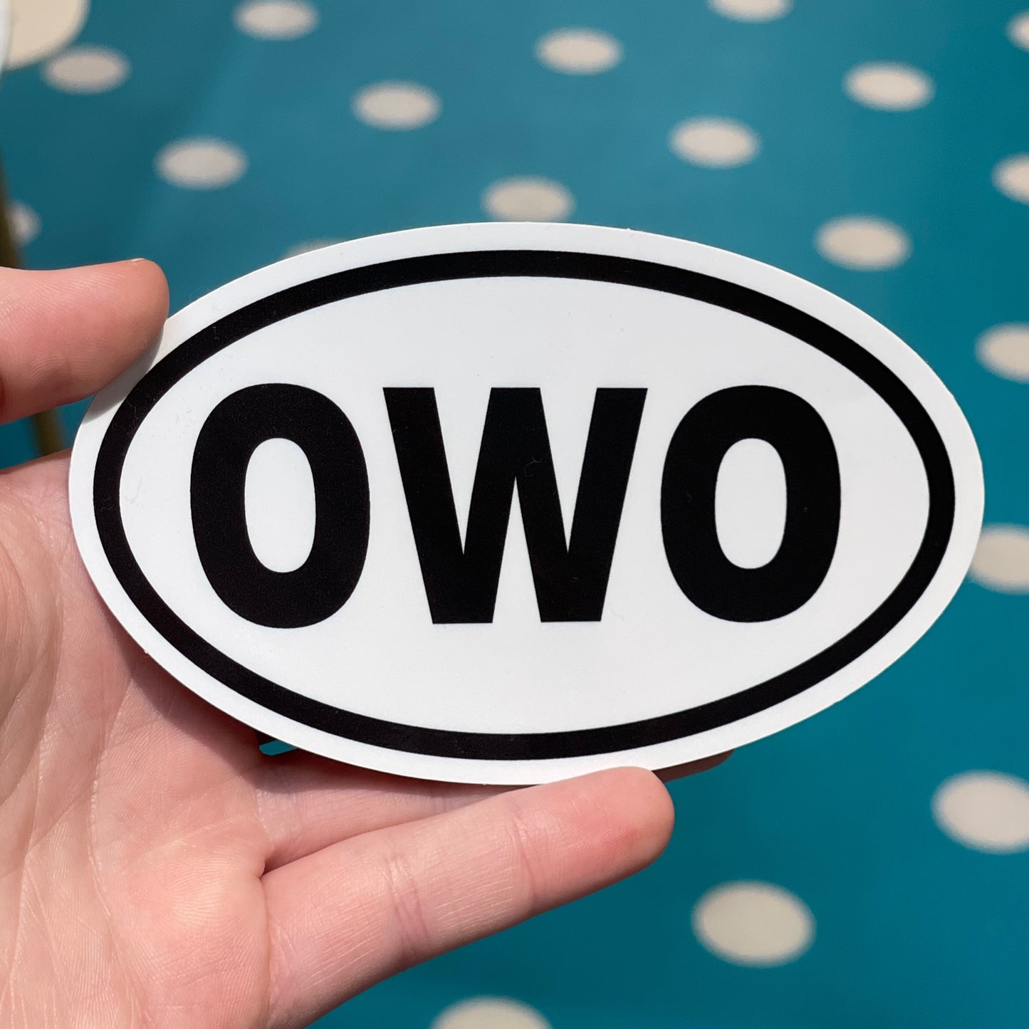 OWO Oval Vinyl Sticker