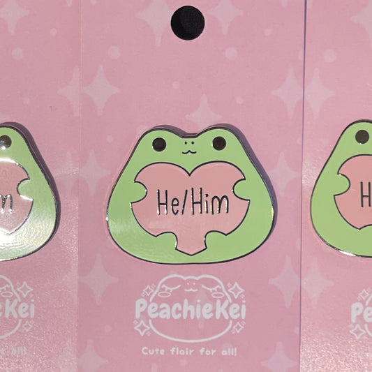 He Him Frog Enamel Pin