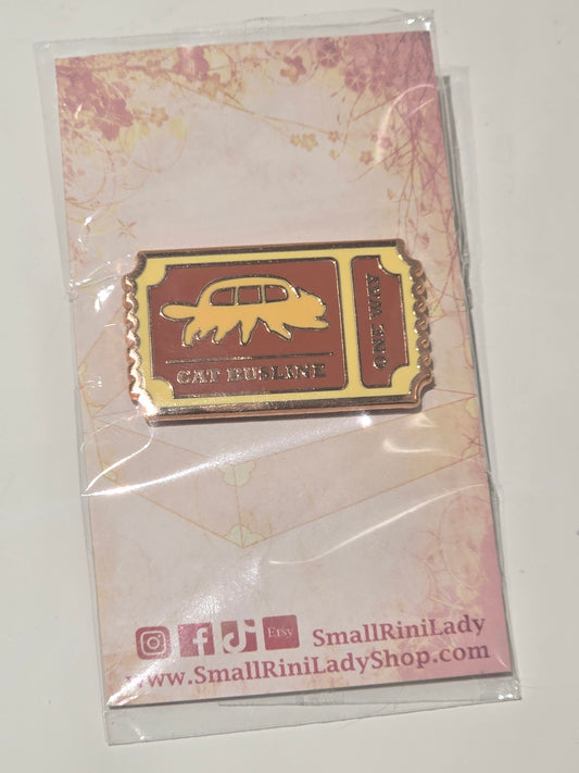 CatBus Ticket Enamel Pin