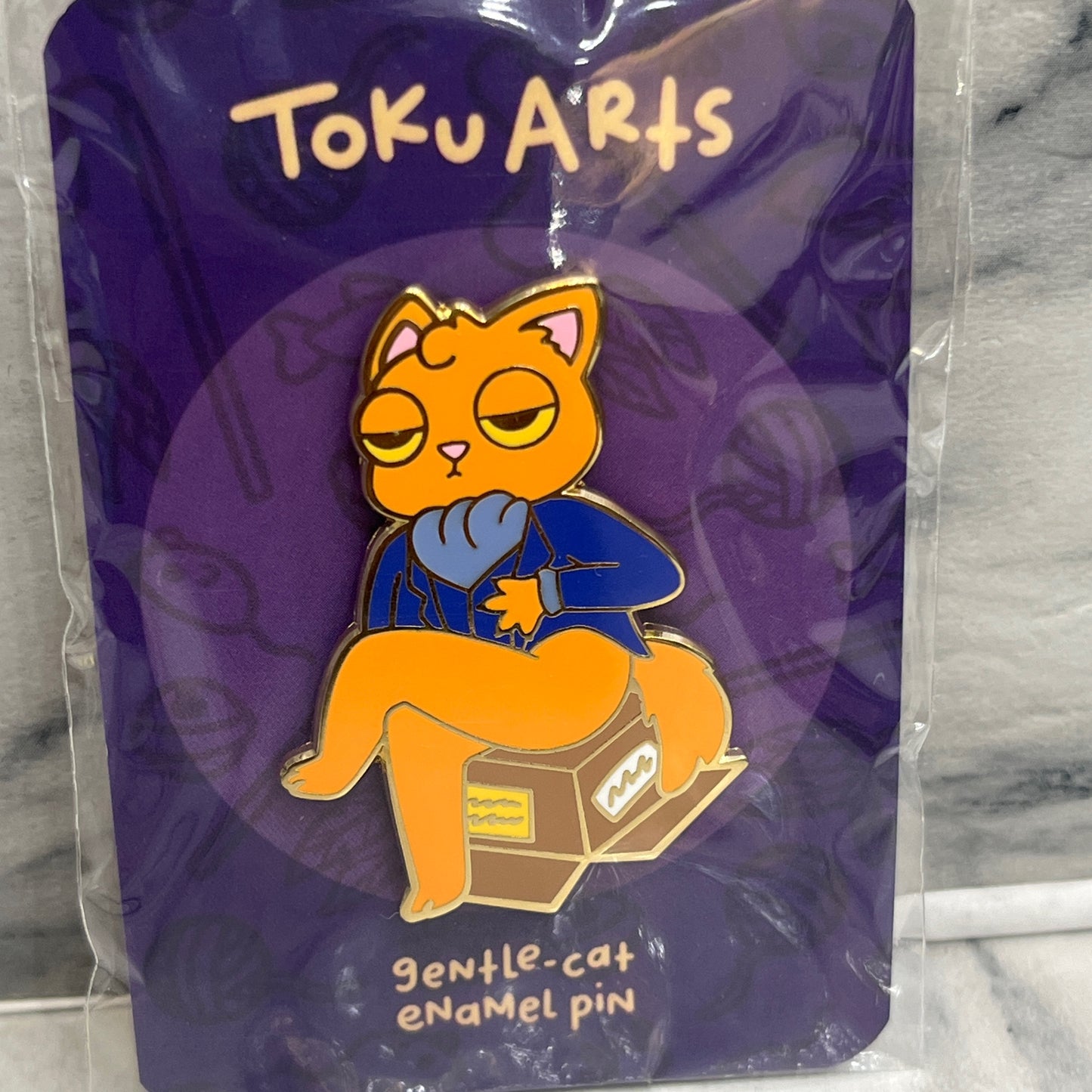 Orange Dapper Cat Enamel Pin