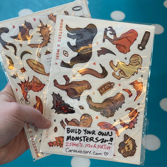 Create Your Own Monster Sticker Sheet