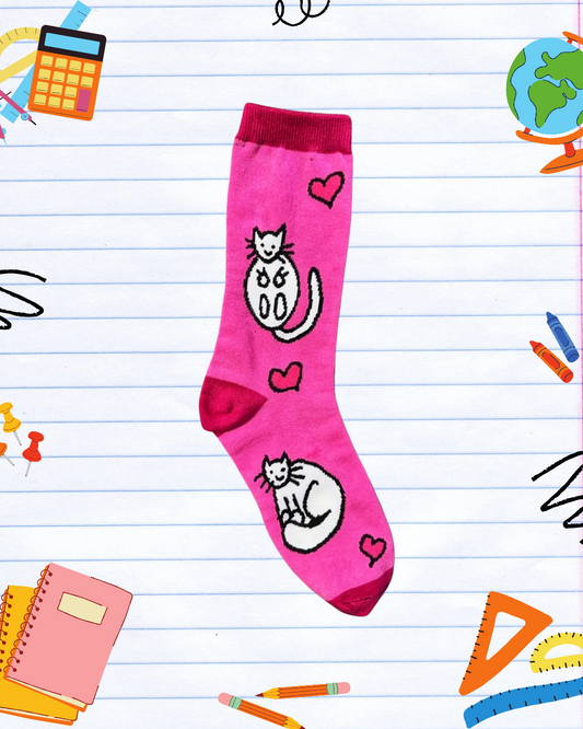 Pink Cat Socks