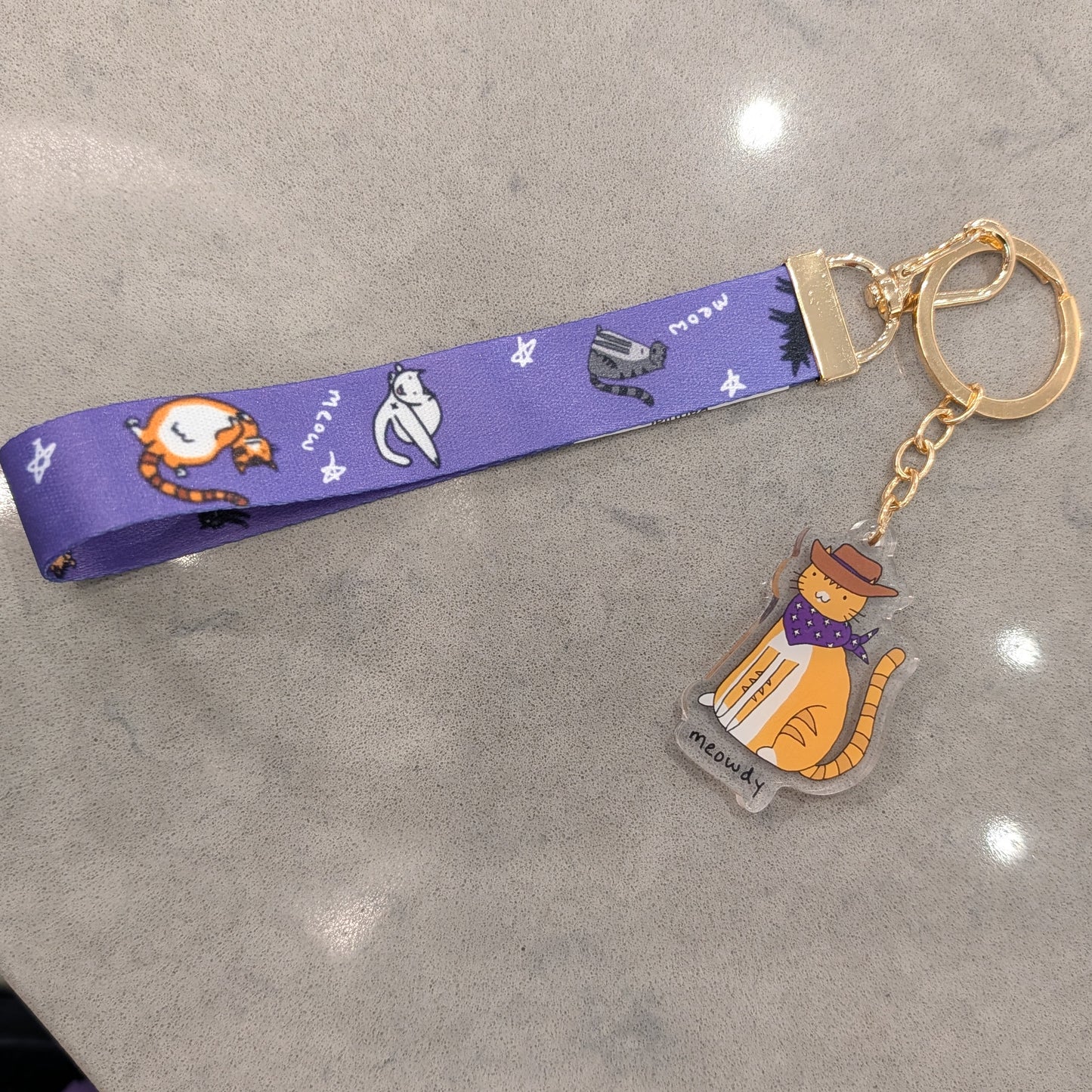 Meowdy Keychain Lanyard
