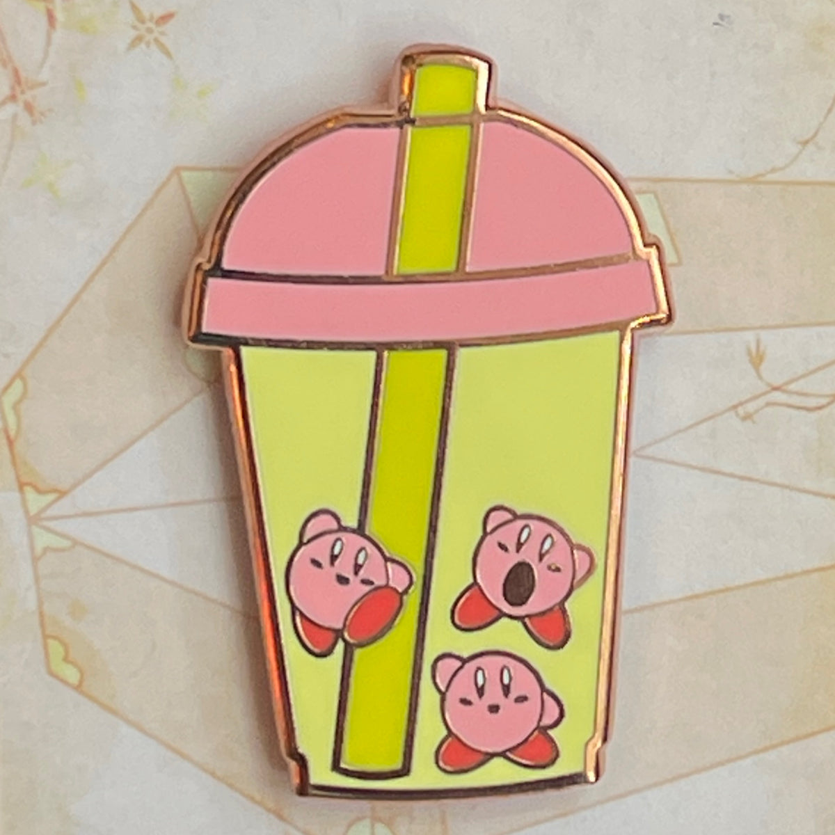 Bubble Tea Kirby Enamel Pin
