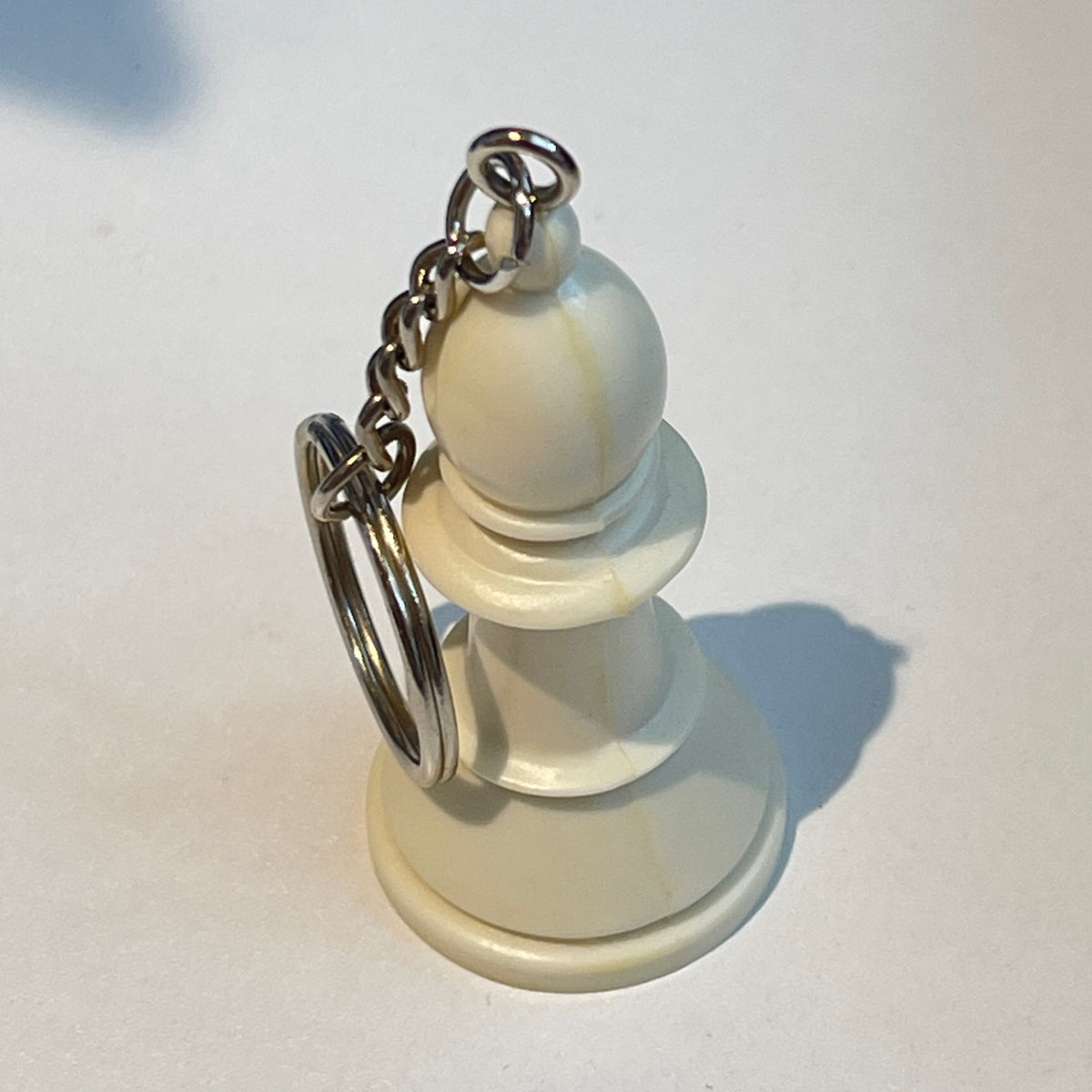 Chess White Bishop Keychain