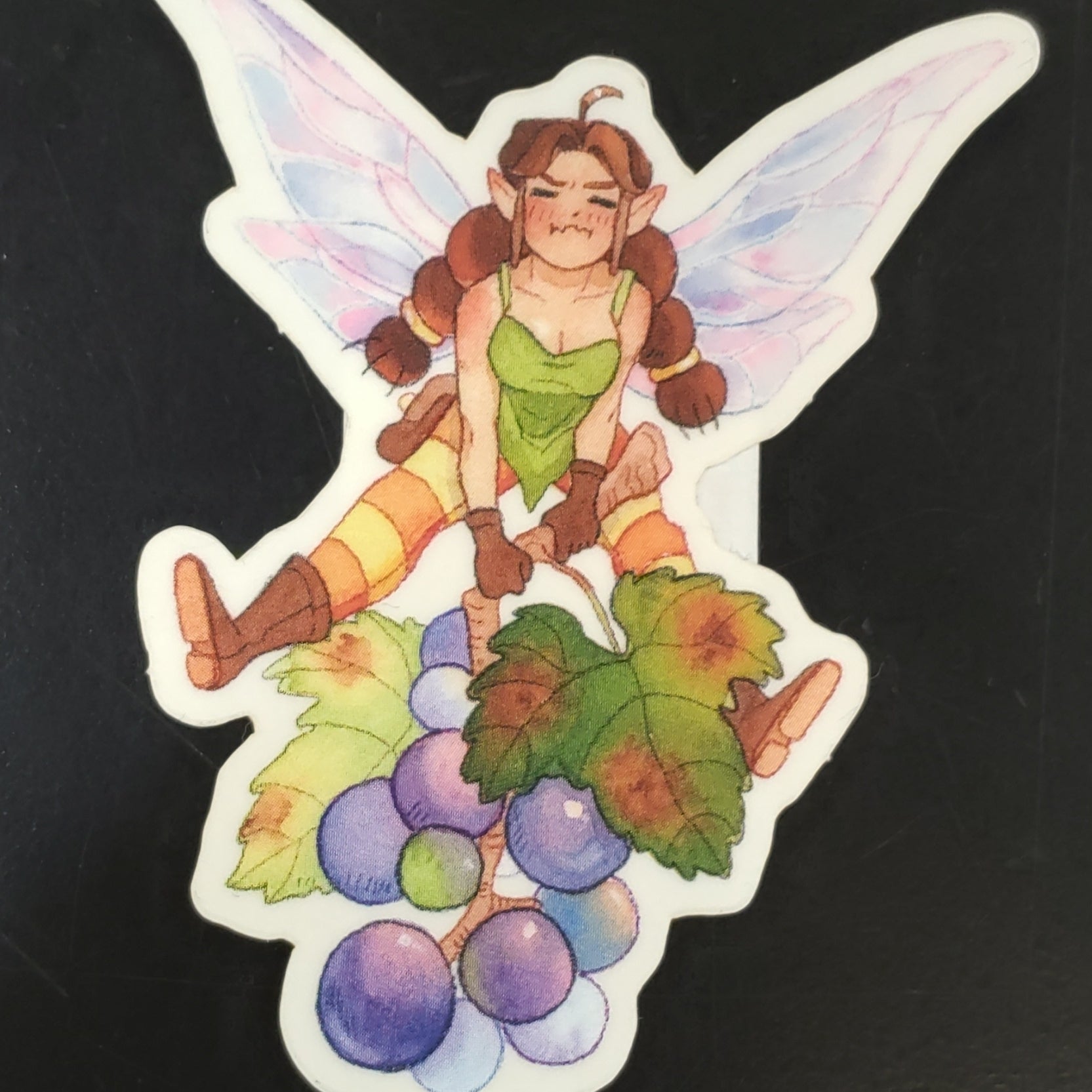 Grapes Fairy Partial Transparent Sticker – Beetlebug Art Collective