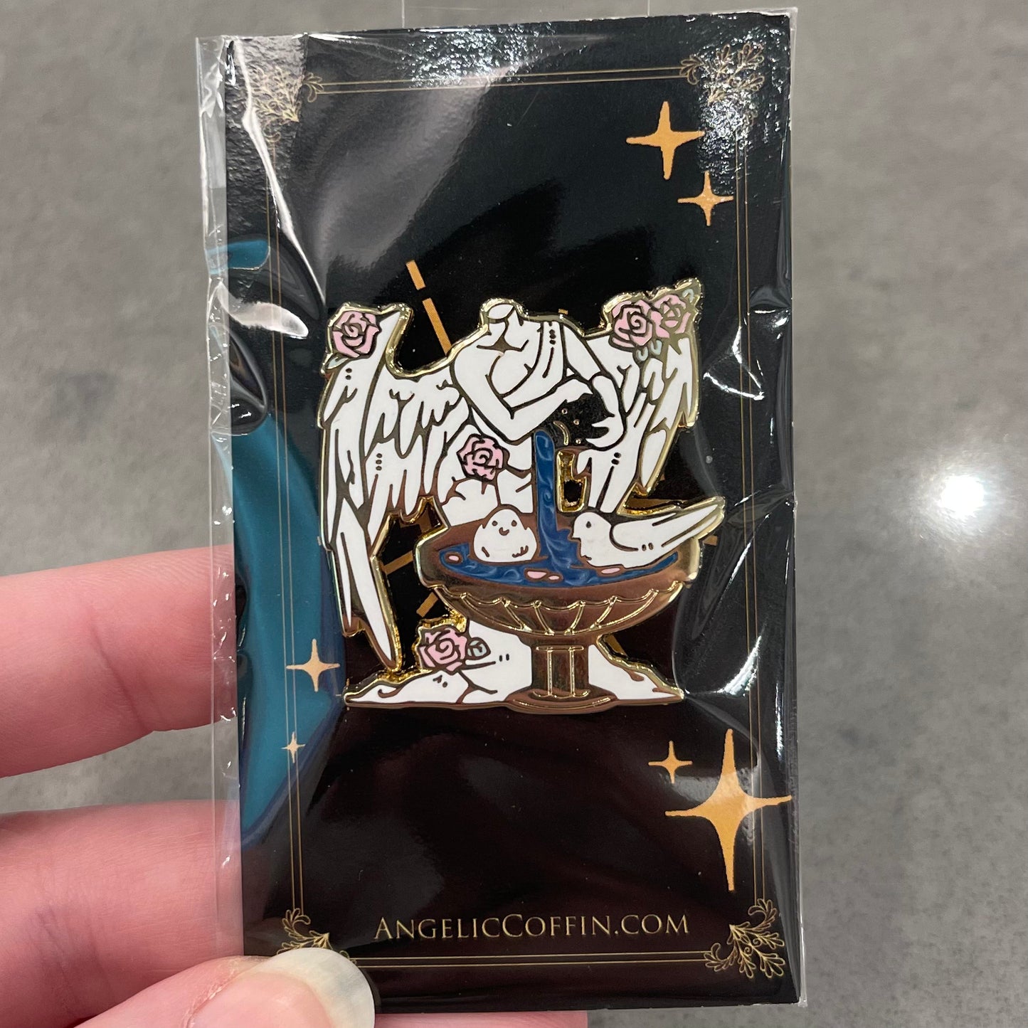 Dove Bath Angel Enamel Pin