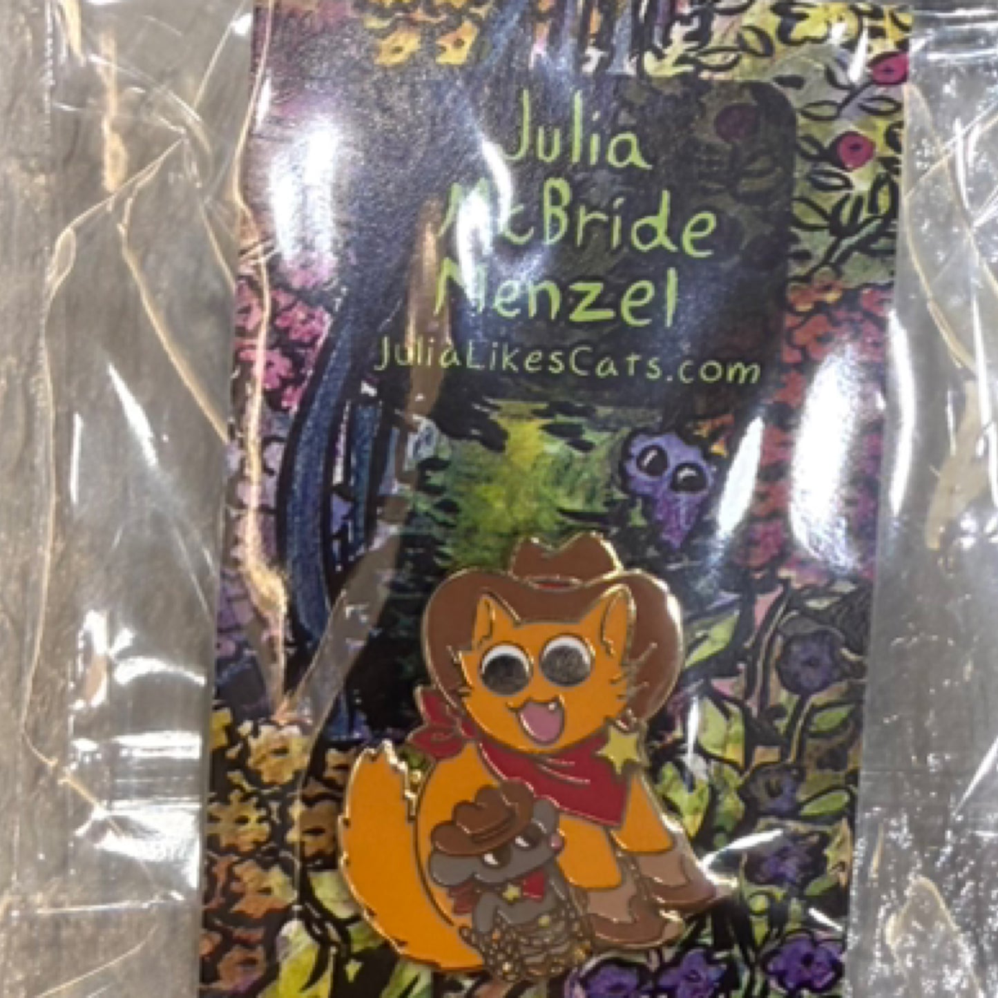 Orange Cowboy Cat Enamel Pin