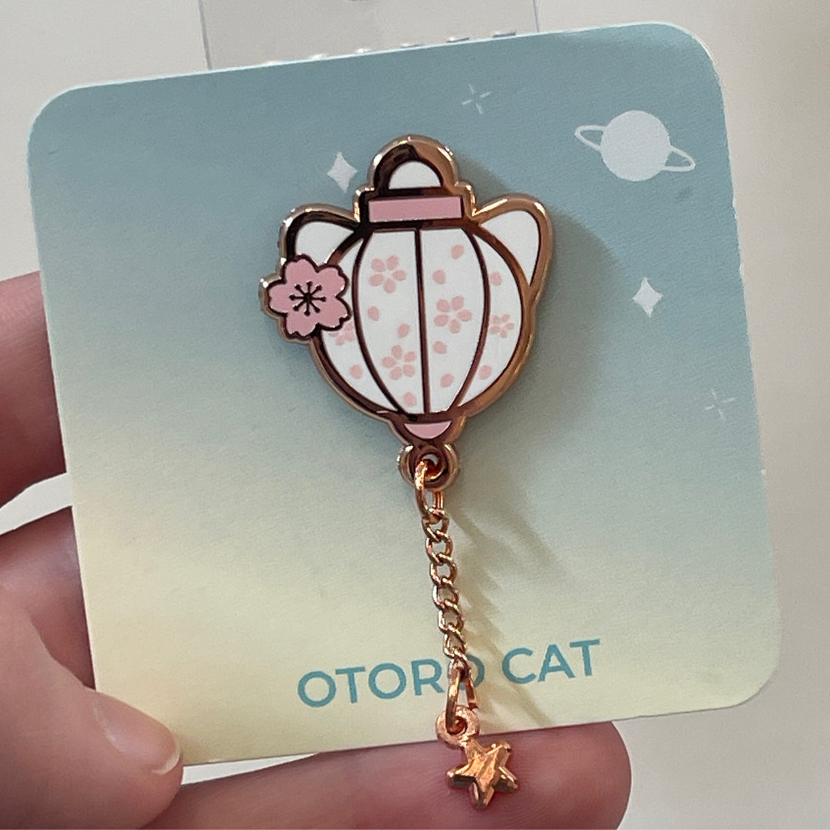 Cat Lantern Enamel Pin