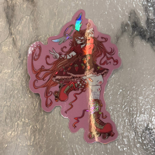 Strawberry Skater Sticker