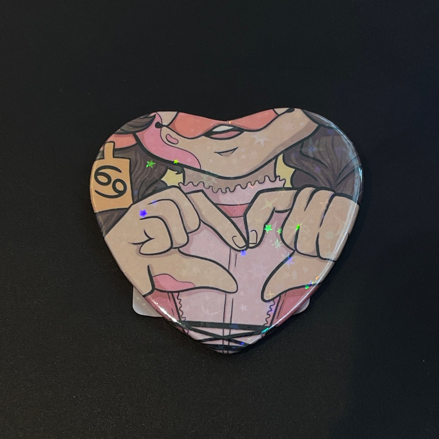 Strawberry Cow Heart Button