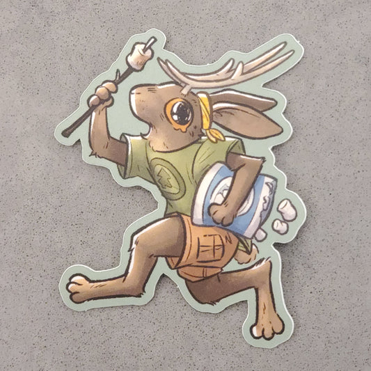 Jackalope Camper Sticker