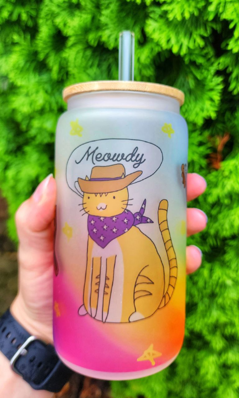 Meowdy Rainbow Frosted Cup