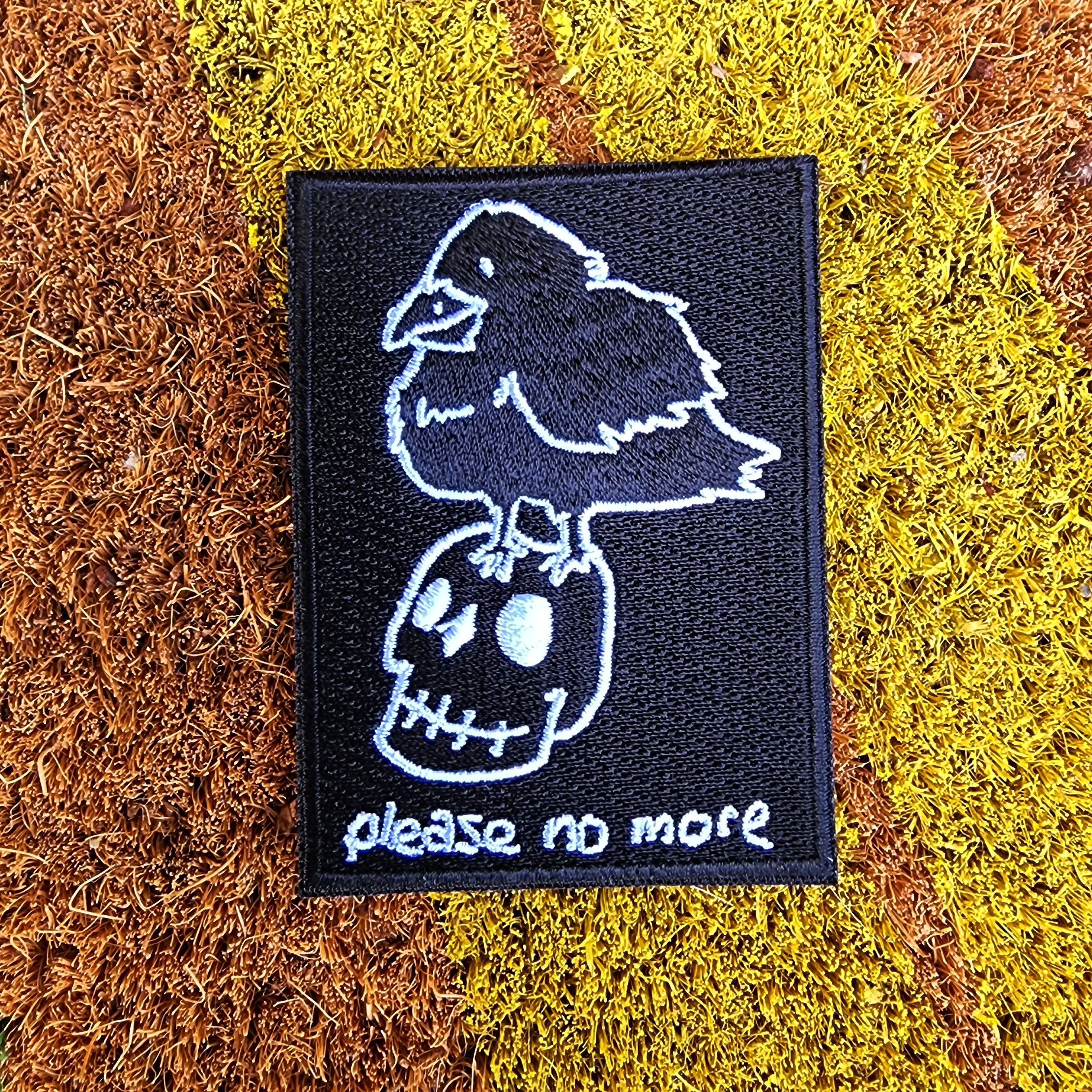 Please Patch Please No More Raven 3 Inch Patch – Beetlebug Art Collective