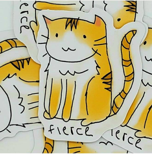 Fierce Cat Sticker